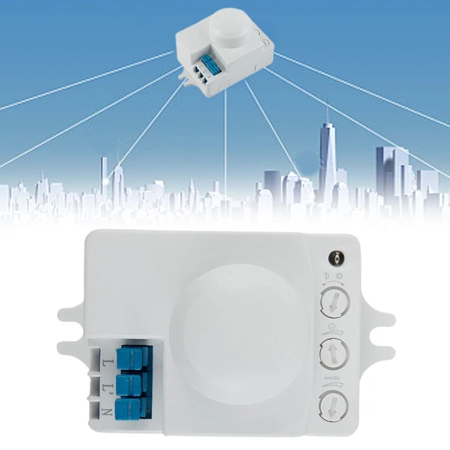 Sensore di movimento giardino casa autocolorante facile da installare ABS IP20 bianco
