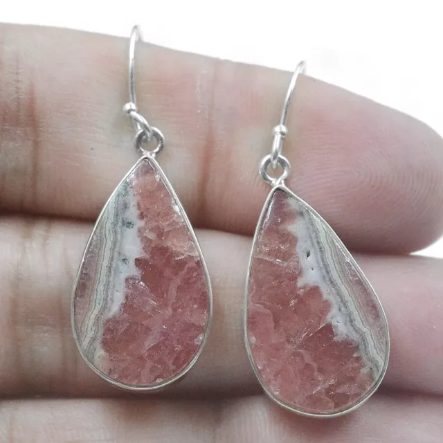 Rhodochrosite Earring Jewelry Handmade 925 Sterling Silver Earring Jewelry