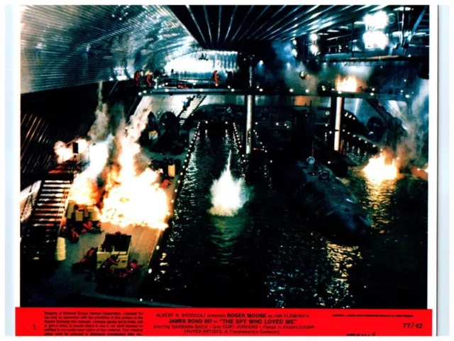 The Spy Who Loved Me Original Lobby Card James Bond Submarine Fight Explosions