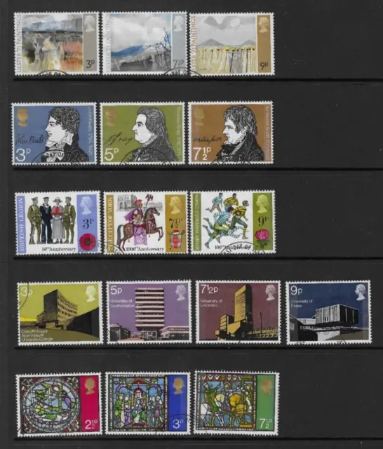 GB 1971 Commemorative Stamps, Year Set~Very Fine Used~UK Seller