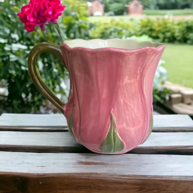 Franciscan Desert Rose  14 Oz Sculptured Mug Dusty Pink Cup Coffee Tea Portugal