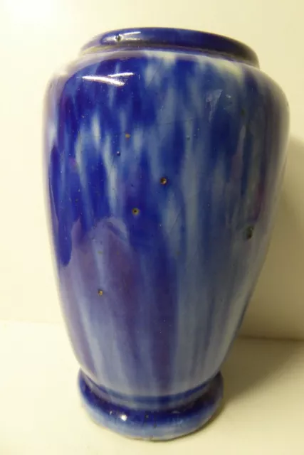 Australian Studio Pottery Blue Drip Glaze Art Deco Vase