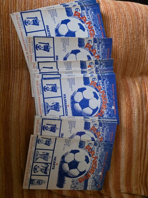 16 X RANGERS Home Programmes From Season 1976-77 L11 Some Writing £17. ...