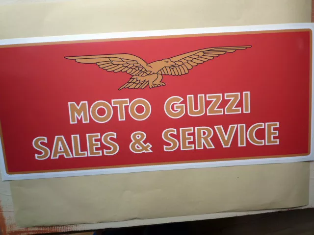 MOTO GUZZI SALES & SERVICE large Workshop Garage Sign Sticker LeMans Califronia