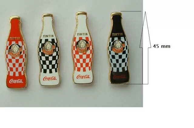 Lot De 4 Pin's  Tintin Bouteille Coca Cola