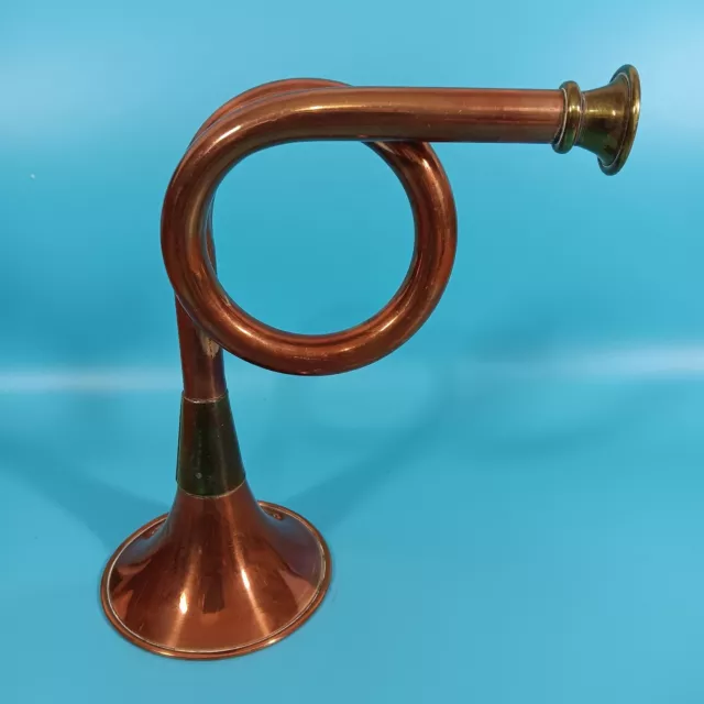 Vintage Copper & Brass Hunting Horn. Small Size - 17cm.