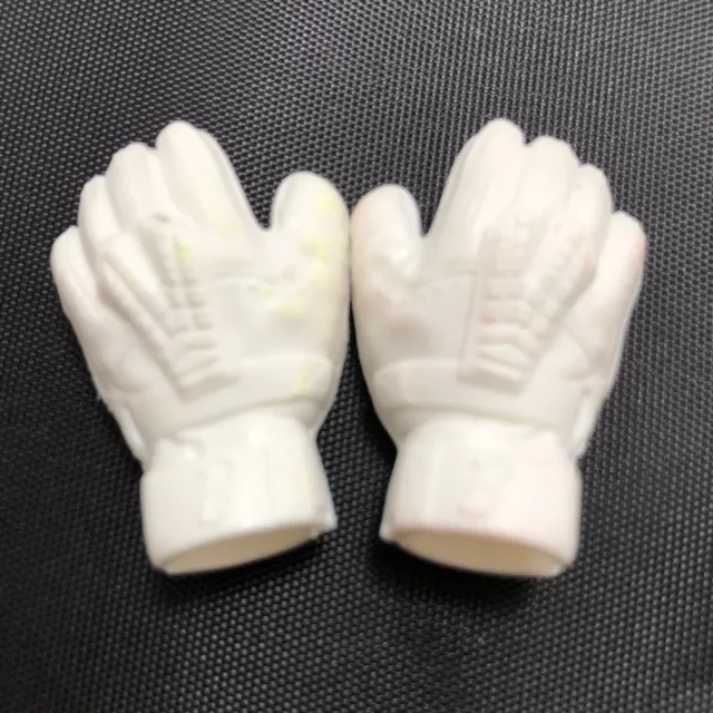 Barbie White Plastic Gloves Motocross ? Driving ? Motorcycle ? Chunky Gloves Ken