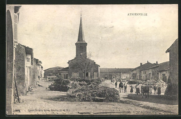 CPA Athienville, vue de l'Église