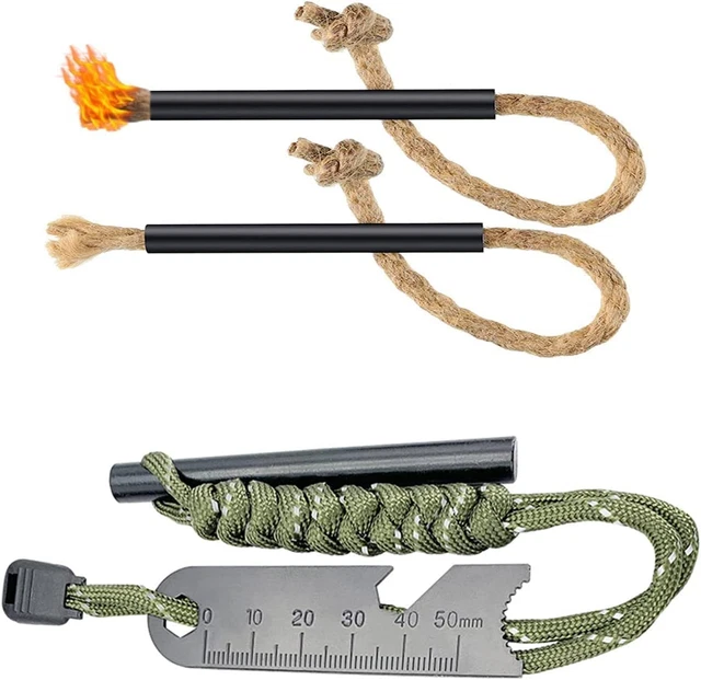 Ferro Rod Fire Starter Kit & Backpacking Multitool | Flint and Steel Striker | W