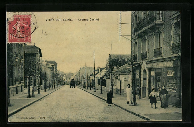 CPA Vitry-sur-Seine, Avenue Carnot 1908