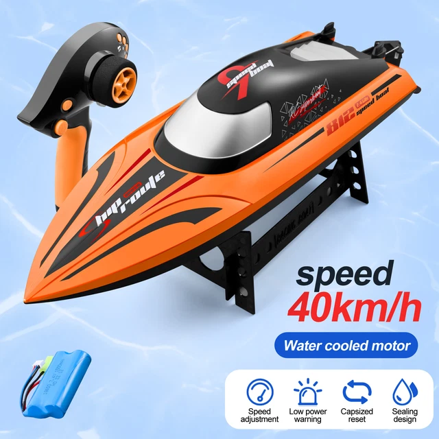 CLIUNT Ferngesteuertes Boot 50km/h - RC Speedboot Mit 2 Batterien Für Kinder & Erwachsene