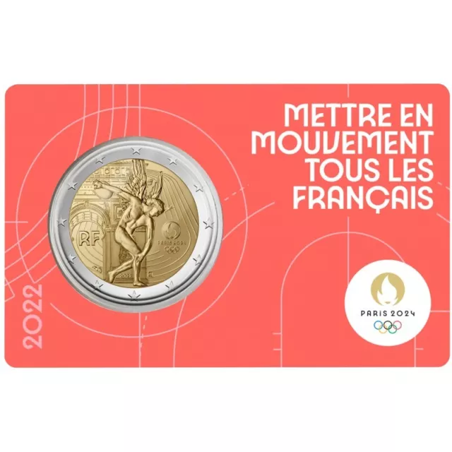 Francia 2 Euro 2022 Conm.j.olimpicos Paris 2024 - Coincard Rojo