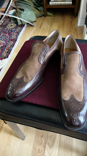 Gucci Shoes US 13-13.5 D Brown Calf Leather & Suede Slip-On Made in Italy Gucci Shoes US 13-13.5 D Brown Calf Leather & Suede Slip-On Made in Italy