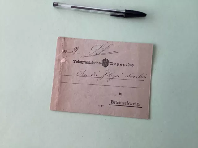 Germany Braunschweig 1875 Telegraph dispatch envelope Ref A1565