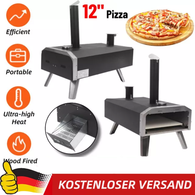 Outdoor-Pizzaofen 12" für Garten draußen Steinofen Pellet BBQ Grill Pizzagrill