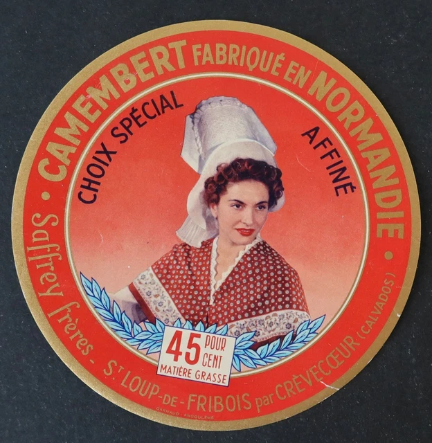 Etiquette fromage CAMEMBERT SAFFREY St Loup de Fribois cheese label 36