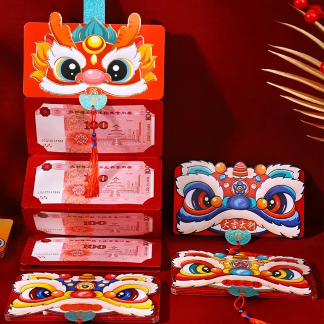 5 Pack Chinese New Year Dragon Red Envelope for Spring Festival Wedding Birthday