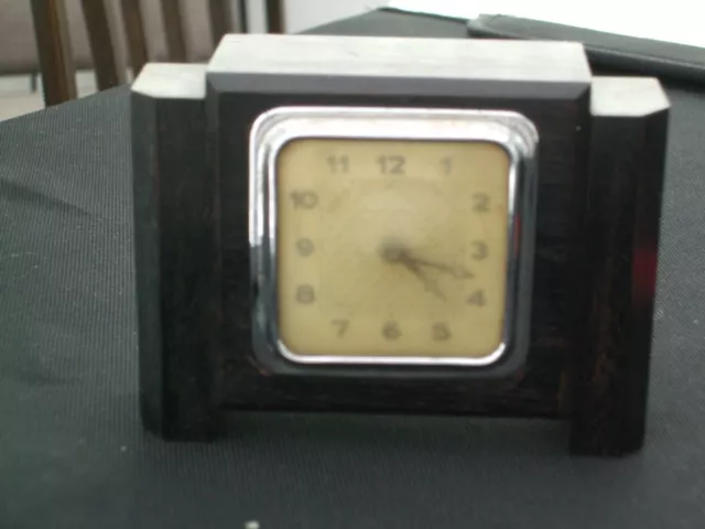 dark oak art deco mantel clock