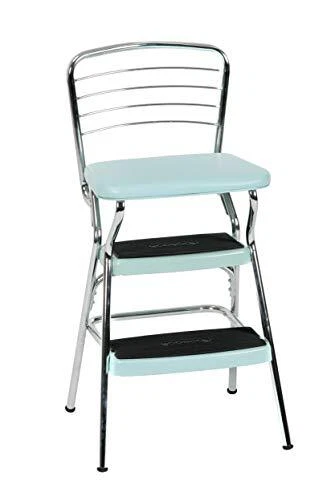 COSCO 11140TEA1E Stylaire Chair and Step Stool Teal