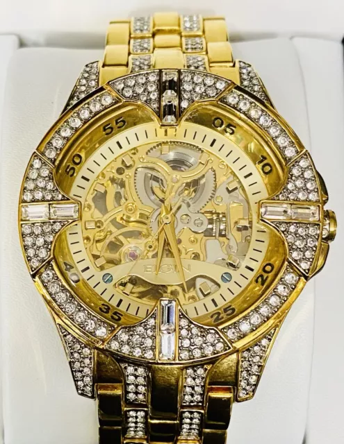 NEW MENS ELGIN Automatic Mechanical Silver Skeleton Face Watch Fg 7081 39.95 PicClick