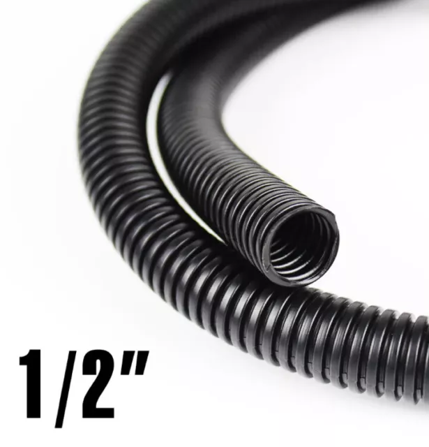 10' -1/2" Split Wire Loom Tubing Harness Cable Sleeve Cord Flexible Cover