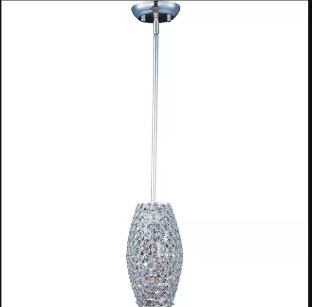 Maxim Lighting Glimmer 3-Light Plated Silver Glam Cylinder Mini Hanging Pendant