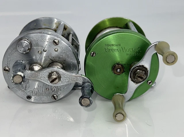 VINTAGE BRONSON GREEN Hornet 2200 Bait Casting Fishing Reel TESTED