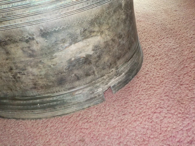 Antique Burmese Bronze Karen Frog Drum Vintage 8