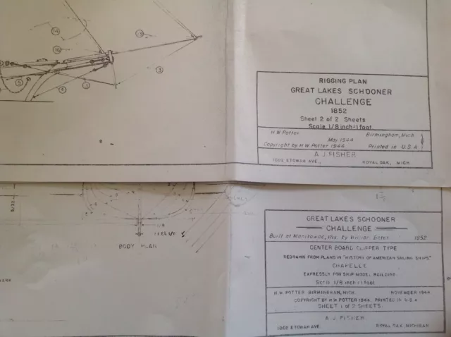 DIGITAL PLAN for GREAT LAKES SCHOONER "CHALLENGE" SAIL BOAT Shipbuilding Model