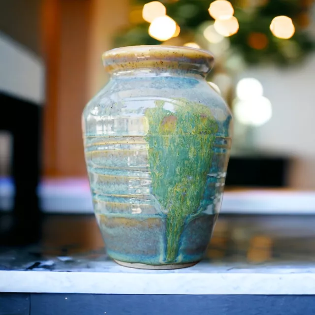 Melbourne-Made Wheel Thrown Vase Decorated In Our Wacky Wombat Glaze TMC Pottery
