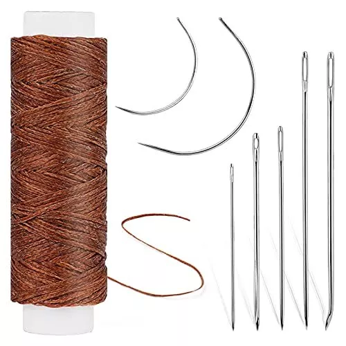 Sewing Thread Kit, Leather Sewing Waxed Thread with Hand Sewing Needles 32 Yards