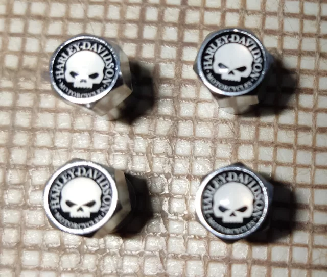 4 Tappi Valvola Harley Davidson Willie G Skull