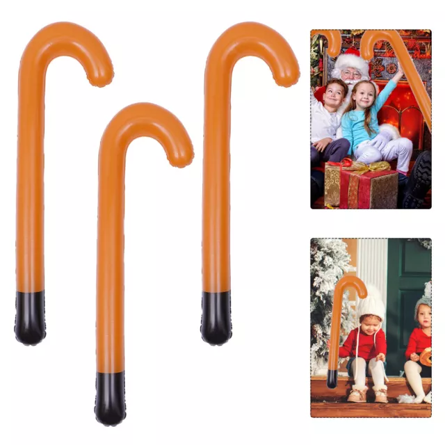 6 Pcs Pvc Inflatable Christmas Cane Xmas Party Favors Candy Canes