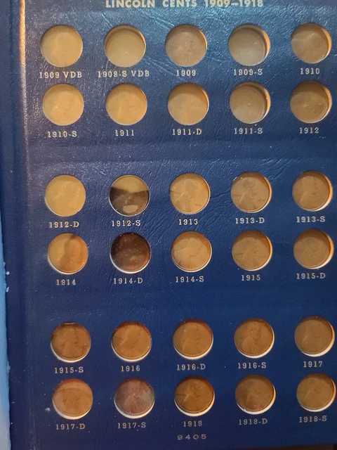1909-1940 Lincoln Wheat Penny Collection 76 Coin Set in Whitman Delux Album