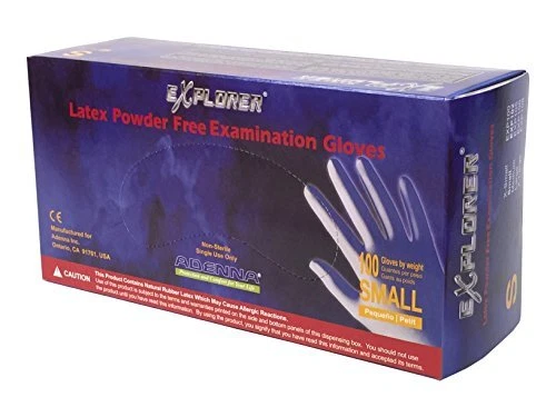 Adenna Explorer 8 mil Latex Powder Free Exam Gloves White