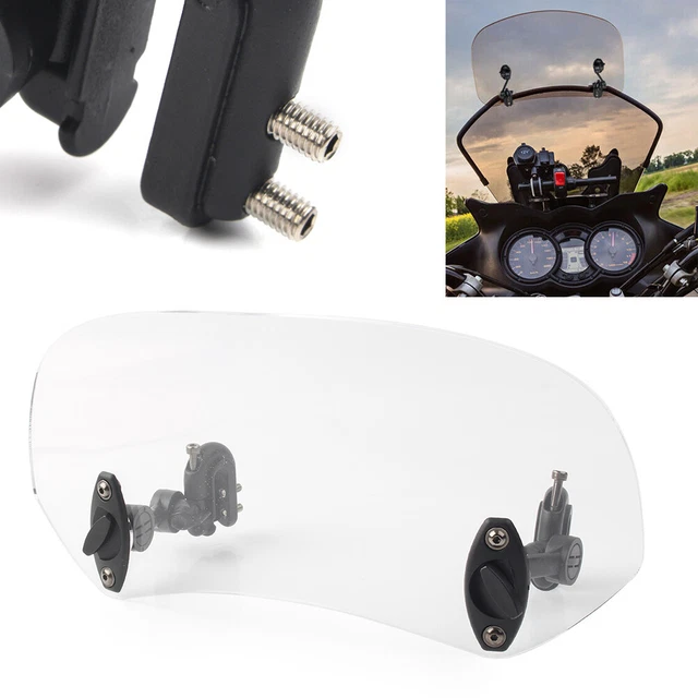 Adjustable Windshield Clip On Extension Spoiler Wind Deflector For Motorcycle
