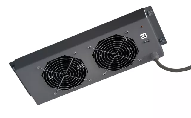 Intellinet Gruppo di 2 Ventole a Soffitto Senza Termostato per Rack 19'' Nero