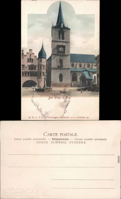 Ansichtskarte Biel Bienne Partie am Ring 1908
