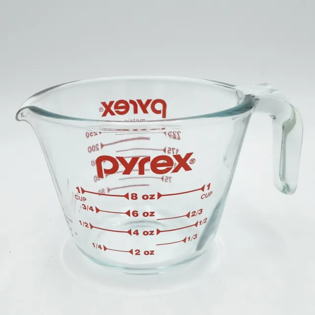 Vintage Pyrex 1 Cup 250mi Measuring Cup 508 Red D Handle