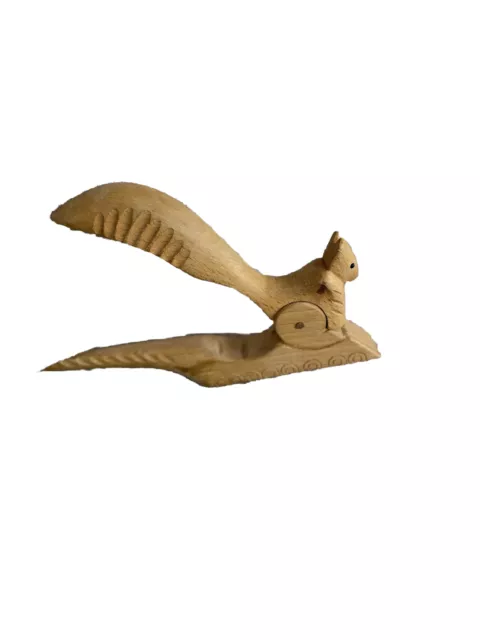 Vintage Wooden Hand Carved Squirrel Nut Cracker