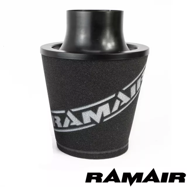 RAMAIR Noir M Aluminium Induction Air Filtre Universel 90Mm Od Col