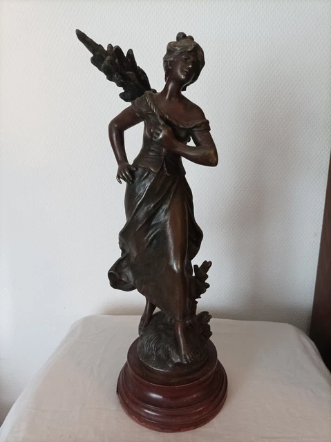 Statue En Régule. Le Retour Du Bois D Auguste Moreau