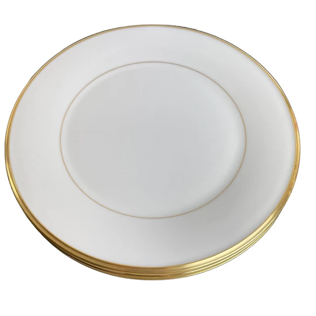 Set of 4 Lenox  Eternal Bone China Salad Plates 8" Cream with Gold Trim