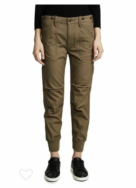 Vince Slouchy Military Jogger Pants Women’s 10 Olive Green Cargo $325 NWT