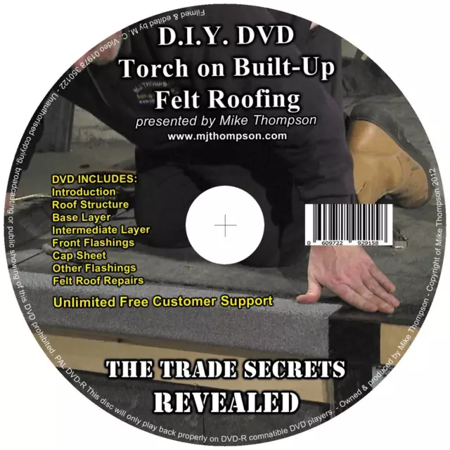 Torch on Felt DVD. Showing Full 3 Layer Application AND Repair Procedures + MORE