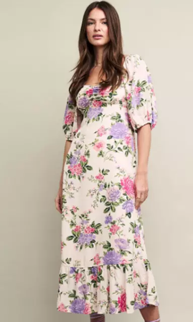 Nobody's Child Floral Sweetheart Neck Darcie Midi Dress Size 18 new tags