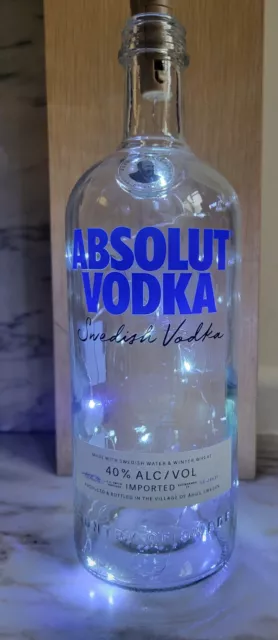 ABSOLUT Vodka - Empty 1 Litre Bottle Light Lamp Led Gift Christmas C