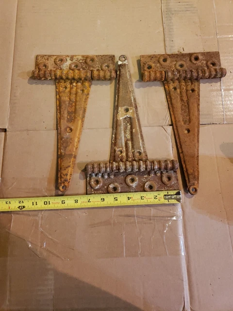 Lot Of 3 Vintage T-strap Barn Hinges 12'×7' 2