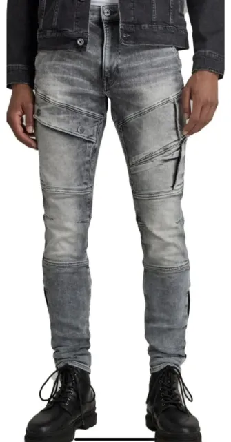 NWT G-Star Raw Men's Airblaze 3D Skinny Fit Jeans, Antic Faded Grey 34 x 32 $250