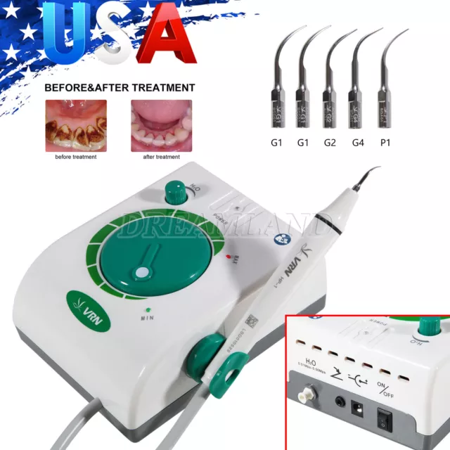 USA Dental Ultrasonic Piezo Scaler Handpiece 5 Tips Fit EMS Cavitron Woodpecker